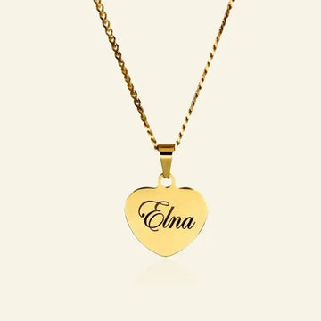 Collier Cœur Gravé  argent - doré